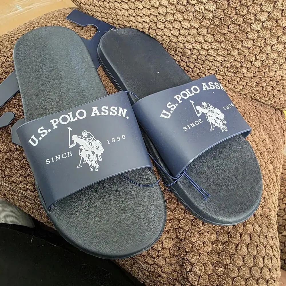 U.S. Polo Assn. Slip-On Sport Slides Sandals Men’s Size 7-8 Blue NWT MSRP $28